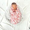 Calligraphy Swaddle - Coral